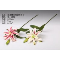 中式萱草百合仿真花仿真植物家居装饰