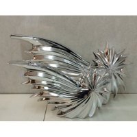 现代创意镀银抽象海螺花插摆件家居装饰抽象摆件