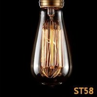欧式复古工业风爱迪生钨丝灯泡ST58
