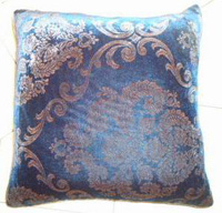 中式古典风格丝绒烫金图案抱枕枕头床上用品1