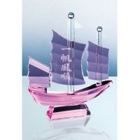 欧式后现代风格水晶船造型摆件家居装饰摆件