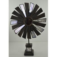 美式玄关摆件 铁艺复古摆件 风车铁艺做旧摆件装饰品