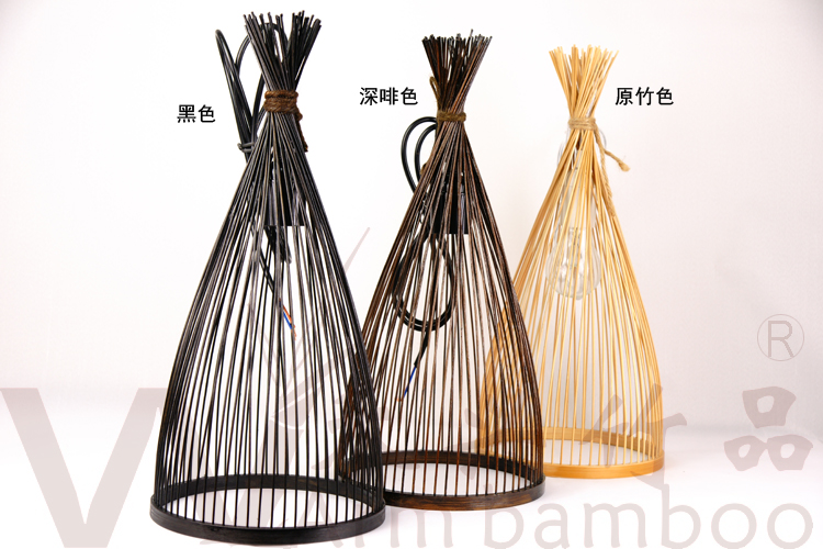 中式简约手工编织装饰竹吊灯3