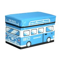 可爱卡通汽车图案牛津布小物件收纳凳换鞋凳