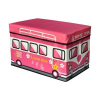 可爱卡通汽车图案牛津布小物件收纳凳换鞋凳