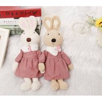 砂糖兔毛绒玩具公仔兔娃娃布玩偶粉色小围巾款