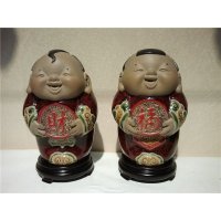 中式招财财福图案造型摆件家居装饰摆件人物摆件风水摆件