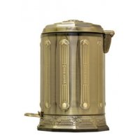 欧式高档不锈钢脚踏带盖垃圾桶