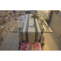 新中式时尚麻布桌旗 麻布双灰色回形细条 餐桌茶几家居装饰桌旗 SCT02