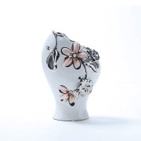 欧式新古典天然贝壳装饰陶瓷花瓶大号家居装饰摆件N012