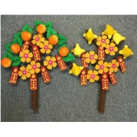 2016年新春毛绒盆栽仿真橘子风车五代同堂风车装饰摆件摆设批发，下单备注款式