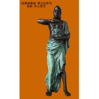 中式辟邪镇宅铜制开心罗汉摆件家居风水装饰开业礼品