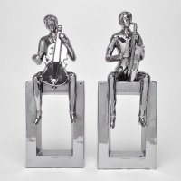 现代简约创意吹萨克斯/拉琴陶瓷摆件客厅装饰书房桌面陶瓷工艺品S1441/1442