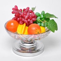 创意时尚欧式水晶果盘钢艺底座枫叶状玻璃糖果盘装饰摆件HF005/006