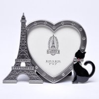 欧式浪漫埃菲尔铁塔相架金属心形相架巴黎铁塔元素相框 创意礼品PF10589A