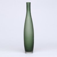 时尚艺术绿削片花瓶 玻璃花瓶绿色花器现代简约餐桌花艺摆设191-50-GN
