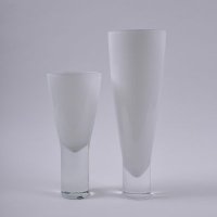 新款白色磨砂花瓶 手工玻璃花器创意欧式客厅摆件装饰礼品0374-W