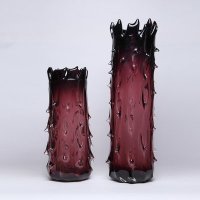 玻璃直筒紫色花瓶圆筒圆口直身玻璃瓶婚庆引路瓶台面简约花插B811-1P
