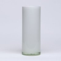白色玻璃直身花瓶 北欧简约花瓶 高档花器摆件 插花花器家居饰品12-30-W