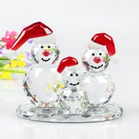 水晶家居小饰品 创意水晶摆件 三个小雪人 圣诞礼物 学生礼物