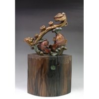 中式化煞招财镇宅铜雕如意金鱼摆件客厅书房卧室装饰