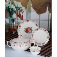 中式高档骨瓷餐具50件套——王妃 精致骨瓷餐具 样板房家居送礼装饰品