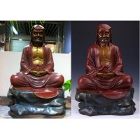 中式化煞招财镇宅铜雕红衣达摩摆件客厅书房卧室装饰