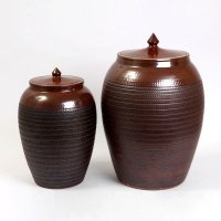 高温陶瓷工艺品陶瓷罐摆件中国风软装配饰7015A/B
