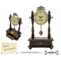 中式古典实木底座卧室装饰金属座钟KZ07，下单备注款式