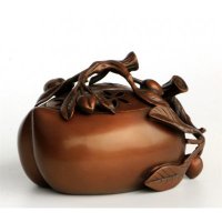 中式简约铜制桃形香熏造型摆件家居装饰摆件卧室摆件客厅摆件