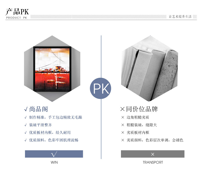 现代手工油画沙发挂画三件套 红白色专用防水油画布ps框挂画 酒店家居装饰画 SPG YH0607