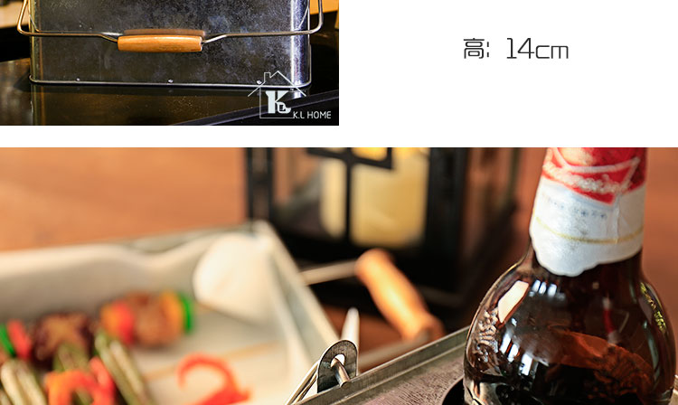 开利欧式复古风铁艺式木制手柄提篮KTV聚会酒吧冰酒饮料六格酒架3