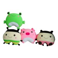 三缘广 环保泡沫粒子 心形枕蜜蜂甲虫青蛙粉红猪 U型枕 颈枕 靠垫 抱枕 公仔 玩具 玩偶娃娃