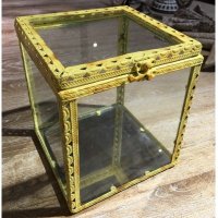 欧式复古透明玻璃特色方型饰品盒-大R45208