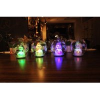 圣诞雪人变色发光灯 水晶雪人夜灯摆件 儿童玩具圣诞节礼品装饰品
