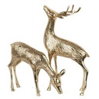 西式现代铜制鹿造型摆件家居装饰摆件动物摆件