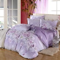 云尚坊精品纯棉斜纹活性印花四件套床上用品 温馨居家 浪漫紫