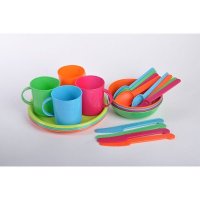 创意家居塑料彩色餐具套装24件套PVC24HL