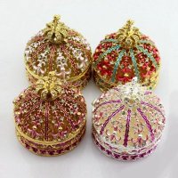 高档欧式金属首饰盒 皇冠镶钻珠宝盒 创意家居摆件 家居用品 女式礼品