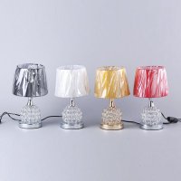 现代简约拉丝灯罩水晶装饰台灯 8023