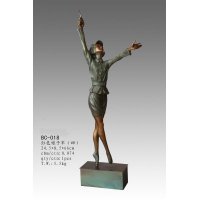 西式现代铜制抽象红色娘子军（四）造型摆件家居装饰摆件抽象摆件