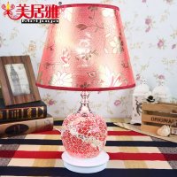 厂家批发婚房装饰布艺喜庆红色马赛克台灯感应香薰台灯BY1353