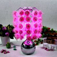 厂家批发现代时尚新奇特玫瑰花LED创意节能香薰精油小夜灯