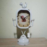 欧式复古做旧公鸡装饰台面钟