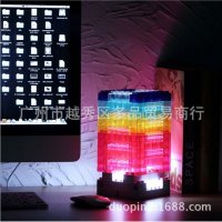 厂家直销 新款 DIY 创意立体拼图积木台灯 智能触摸开关小夜灯，款式随机
