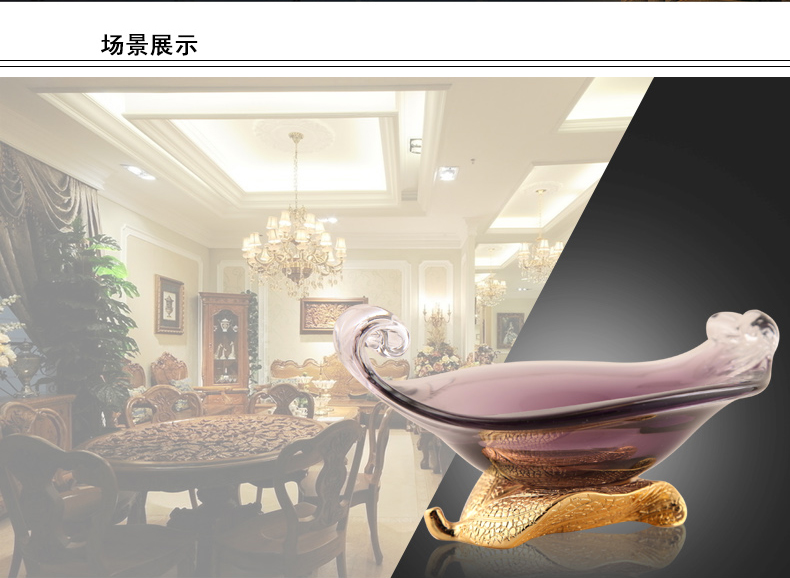 鑫荣欧式水果盘现代客厅创意小果盘玻璃糖果盘餐桌干果盘摆件2