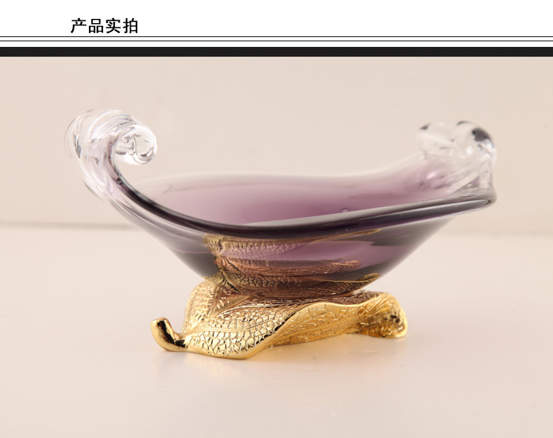 鑫荣欧式水果盘现代客厅创意小果盘玻璃糖果盘餐桌干果盘摆件5