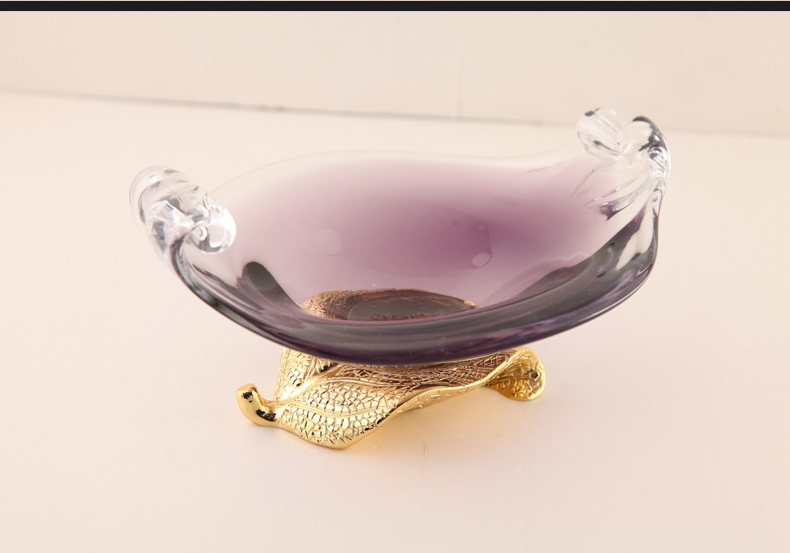 鑫荣欧式水果盘现代客厅创意小果盘玻璃糖果盘餐桌干果盘摆件6