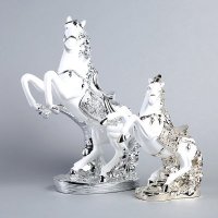 欧式骏马树脂工艺品摆件 银色/金色高档艺术摆件 家居摆设创意办公室软装饰品 ST204F