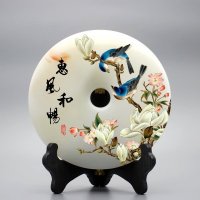 集美精品时尚家居饰品天然玉扣和现代工艺完美结合玉扣-“惠风和畅”字工艺品摆件